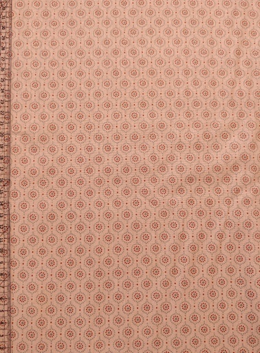 Stoffbit (1m) - Poplin Blomster og Prikker Pudder