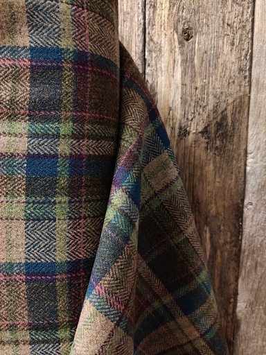 Shetland Lett Ull Rutet - Flerfarget