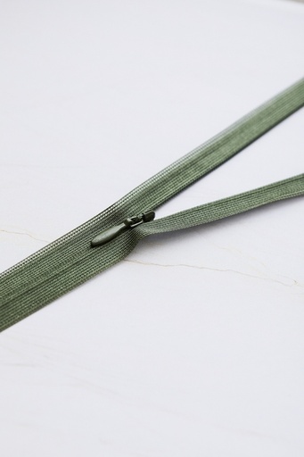 Usynlig Glidelås 30 cm - Olive Green