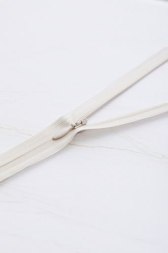 Usynlig Glidelås - Creamy White/ Offwhite