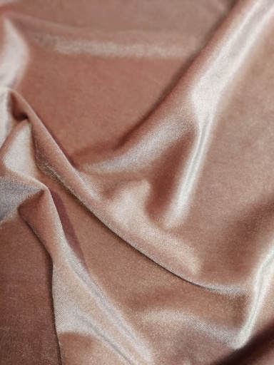 Stoffbit 1,6m - Stretch Velour Støvet Rosa 