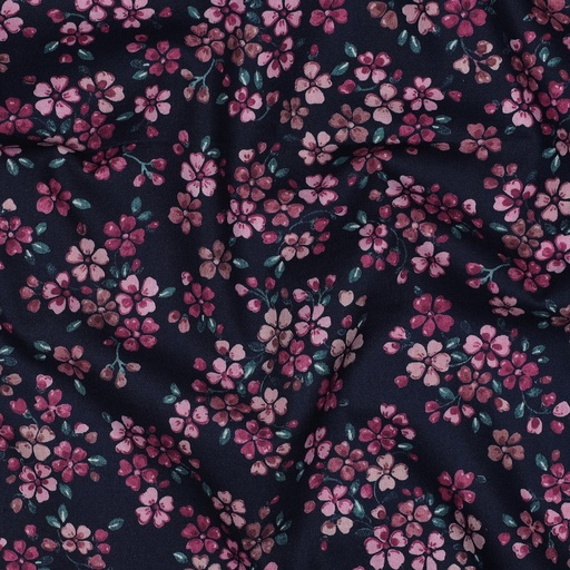 Poplin - Navy Flowers