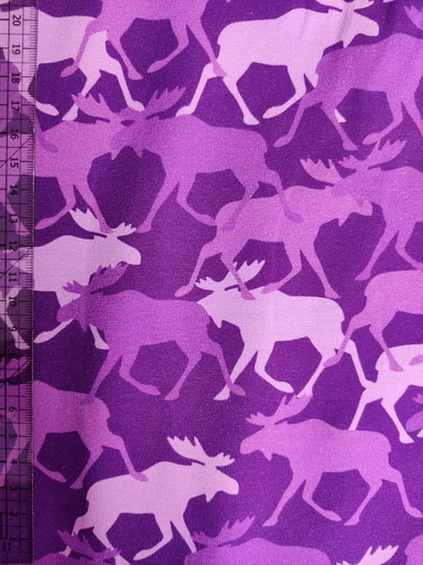 Stoffbit 1m - Jersey Camo Elg Lilla 