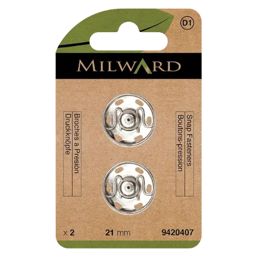 [709420407] Trykknapper for påsying 21mm - Sølv