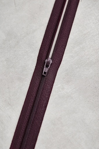 Spiral Glidelås 4mm (ikke delbar) - Maroon 